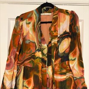 Marie Oliver Orange Brown Graphic Maxi Dress